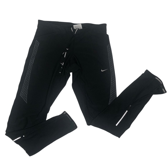 Nike Pants - Nike Dri-Fit Ankle Zipper Running Leggings Black Sz Sm
